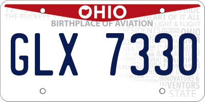 OH license plate GLX7330