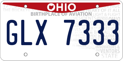 OH license plate GLX7333
