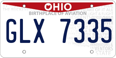 OH license plate GLX7335