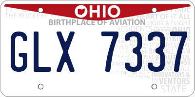 OH license plate GLX7337