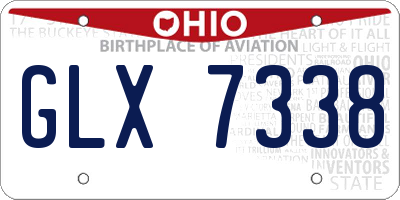 OH license plate GLX7338