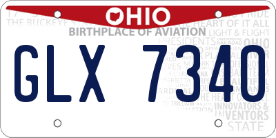 OH license plate GLX7340