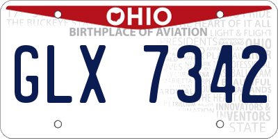 OH license plate GLX7342