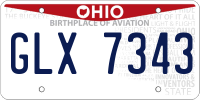 OH license plate GLX7343
