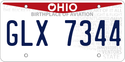 OH license plate GLX7344