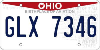 OH license plate GLX7346