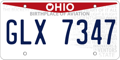OH license plate GLX7347