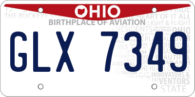 OH license plate GLX7349