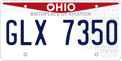 OH license plate GLX7350