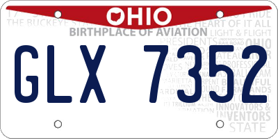 OH license plate GLX7352