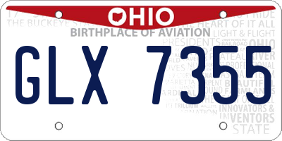 OH license plate GLX7355