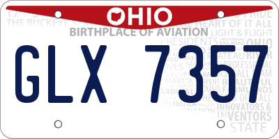 OH license plate GLX7357