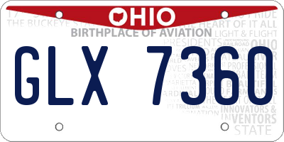 OH license plate GLX7360