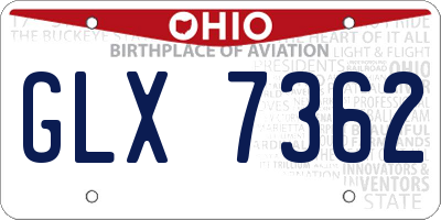 OH license plate GLX7362