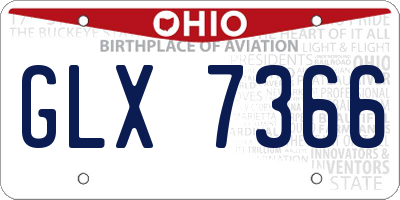 OH license plate GLX7366