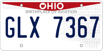 OH license plate GLX7367