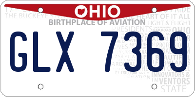 OH license plate GLX7369