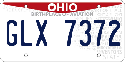 OH license plate GLX7372