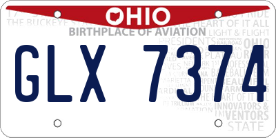 OH license plate GLX7374