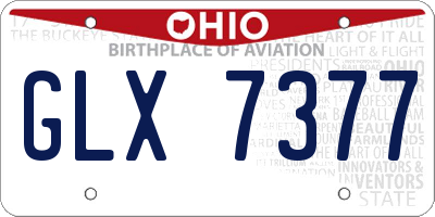 OH license plate GLX7377