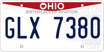 OH license plate GLX7380