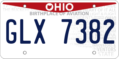 OH license plate GLX7382