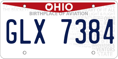 OH license plate GLX7384