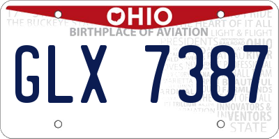 OH license plate GLX7387