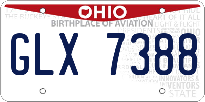 OH license plate GLX7388
