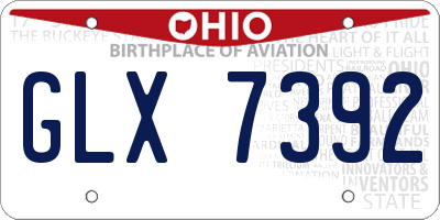 OH license plate GLX7392