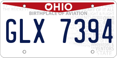 OH license plate GLX7394
