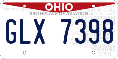OH license plate GLX7398