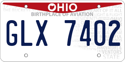 OH license plate GLX7402