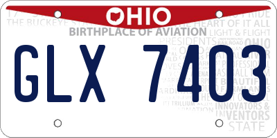 OH license plate GLX7403