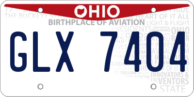 OH license plate GLX7404