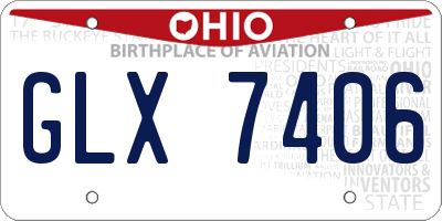 OH license plate GLX7406