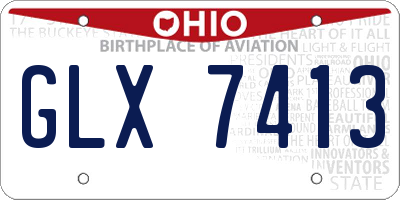 OH license plate GLX7413