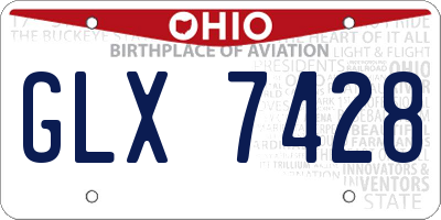 OH license plate GLX7428