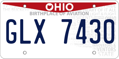OH license plate GLX7430