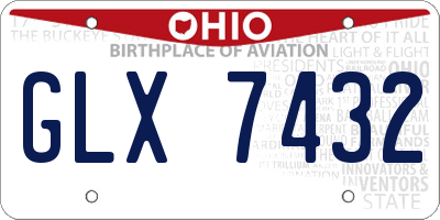 OH license plate GLX7432