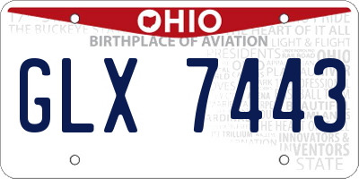 OH license plate GLX7443