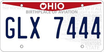 OH license plate GLX7444