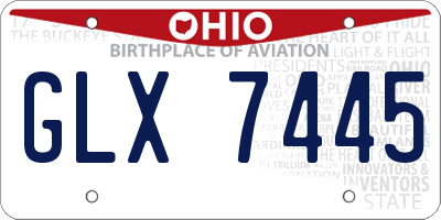 OH license plate GLX7445