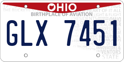 OH license plate GLX7451