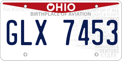 OH license plate GLX7453