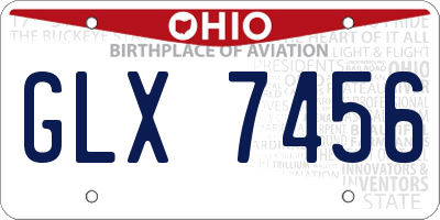 OH license plate GLX7456