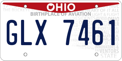 OH license plate GLX7461
