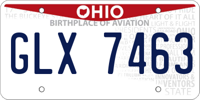 OH license plate GLX7463