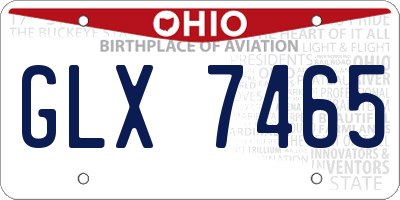 OH license plate GLX7465