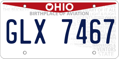 OH license plate GLX7467
